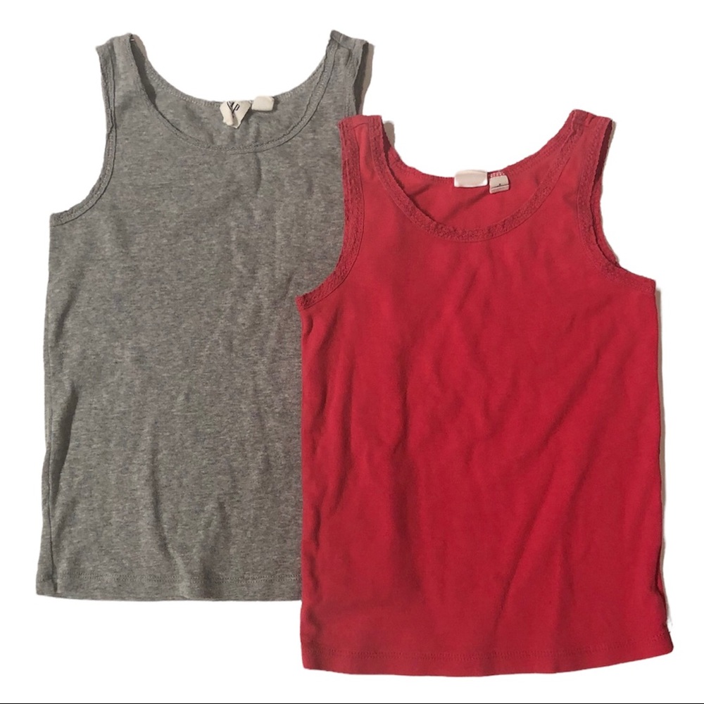 2pk GapKids S(6-7) lace-trim tank tops